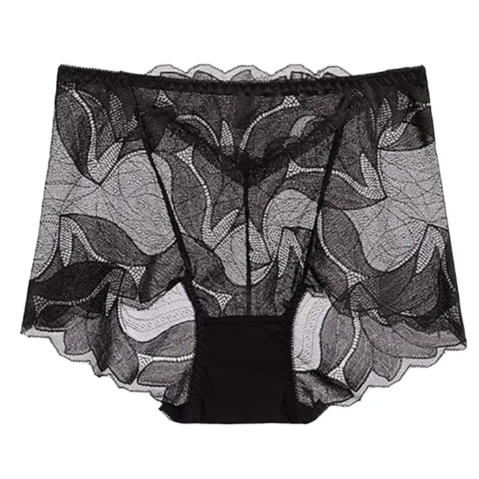 Culotte imprimée florale respirante pour fille, sous-vêtement sexy, slim, confortable, transparent, 