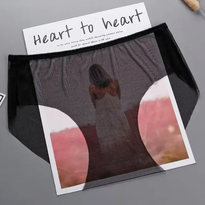 Spodná bielizeň priehľadné nohavičky ženy jednofarebné Sexy bezšvíkové Perspective mesh nohavičky Ultra-tenké veľké veľkosti M-3XL