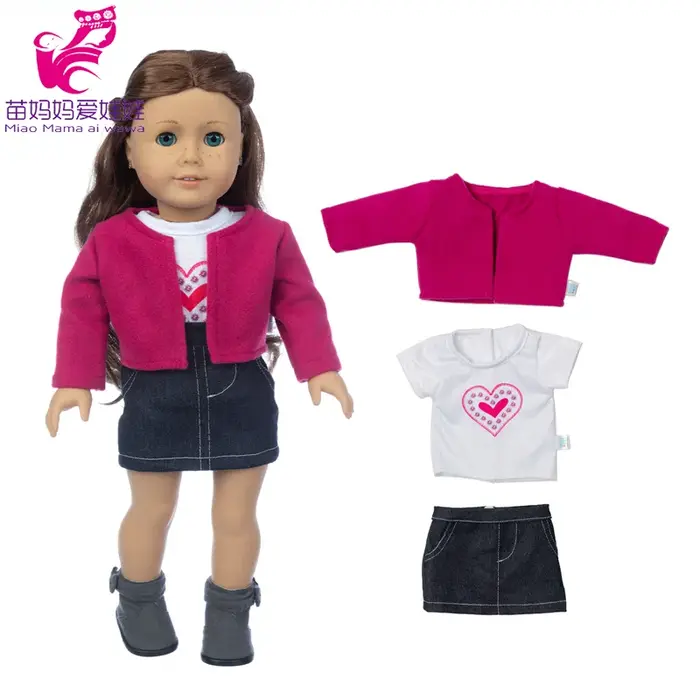 Vêtements de poupée pour fille de 18 pouces, manteau d'hiver, veste de poupée pour bébé de 43cm, ten