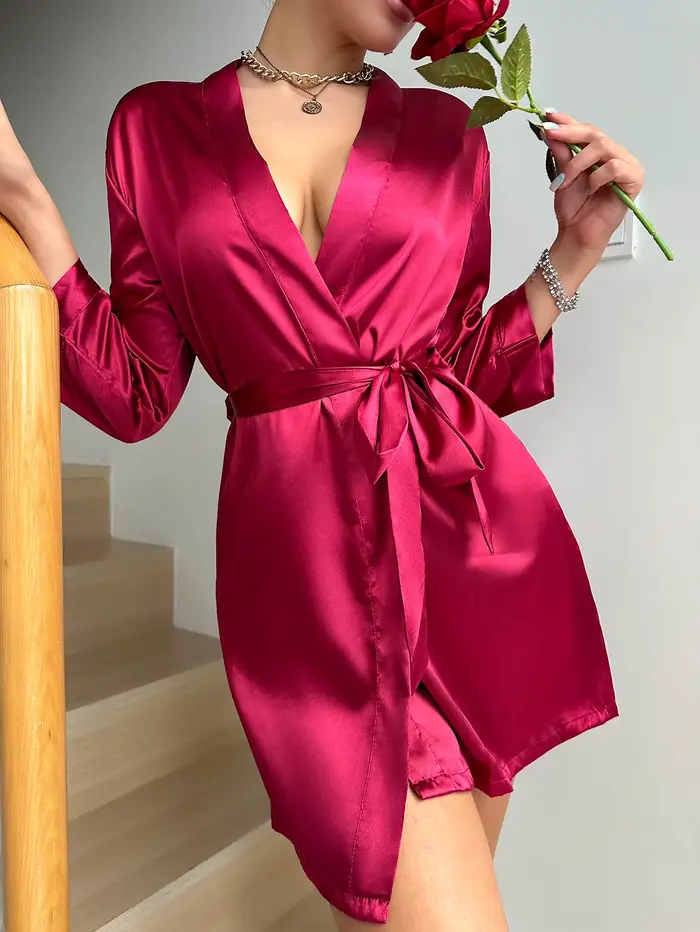 Letné pyžamo pre ženy, štýlové šnurovacie župan, trendy a sexy nočné oblečenie na nosenie doma
