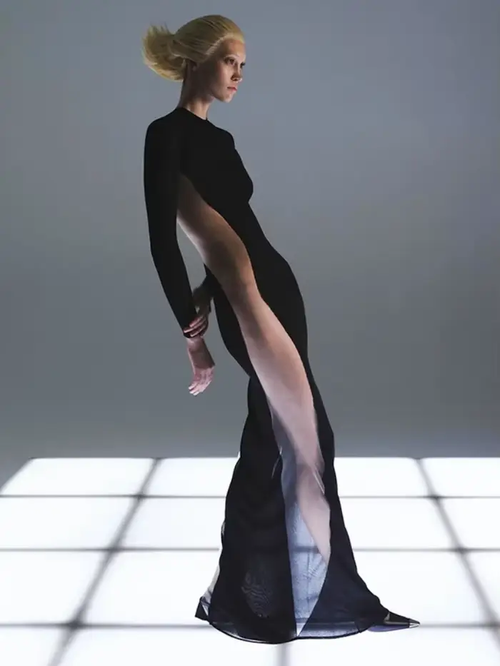 Robes Maxi noires pour femmes, robes transparentes sur le côté, élégantes éducatives, une pièce mince, robe de nuit sexy, tenue de club chaude