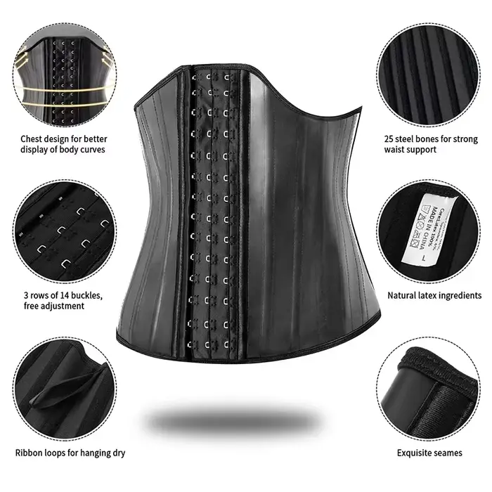 body Shaper pre ženy s 25 latexovými oceľovými rámami na zdokonalenie siluety a brucha na podporu a pohodlie pri zvláštnych príležitostiach