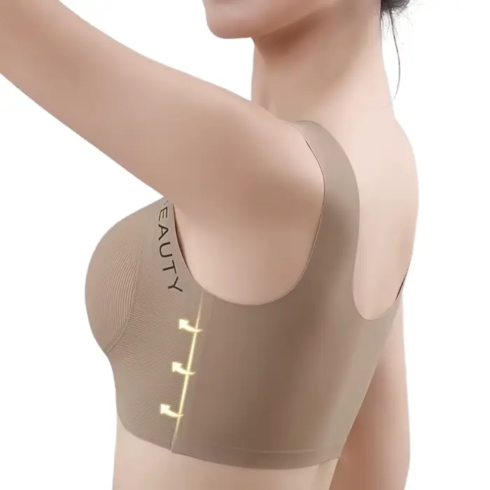Bezdrôtová push-up podprsenka s rebrovaným vzorom pre ženy