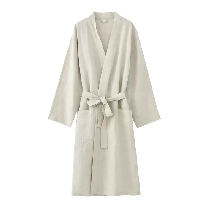 30% lin 70% Tencel Kimono peignoir Robe femmes et hommes chemise de nuit vêtements de nuit amples Ho