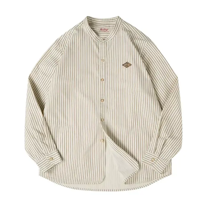 Maden Dámska pásikavá vintage košeľa voľného strihu s dlhými rukávmi