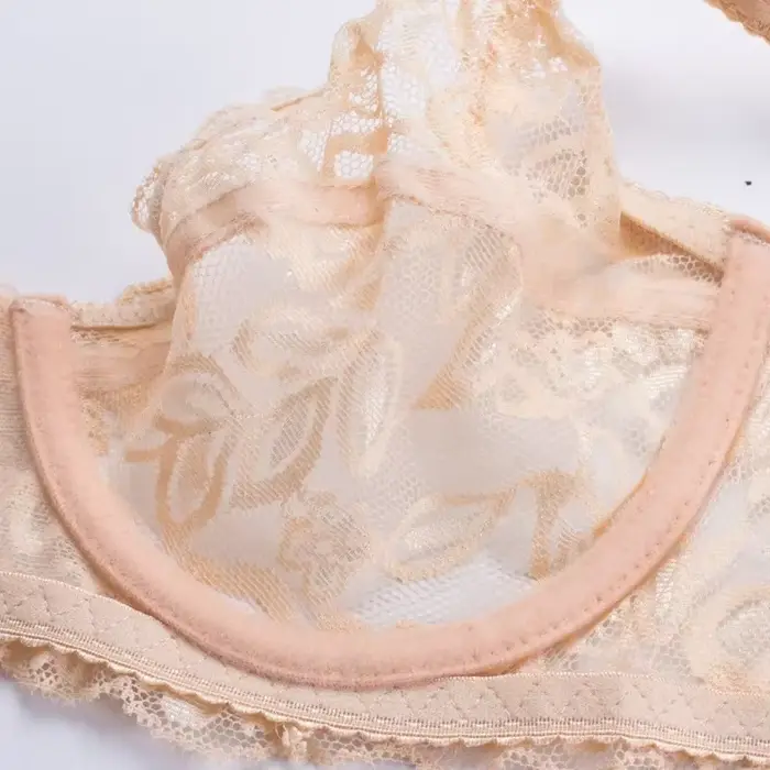 Sexy priehľadná čipková podprsenka pre ženy, pohodlná, elastická, drôtená, silná, priedušná, teplá spodná bielizeň, tiež cenná