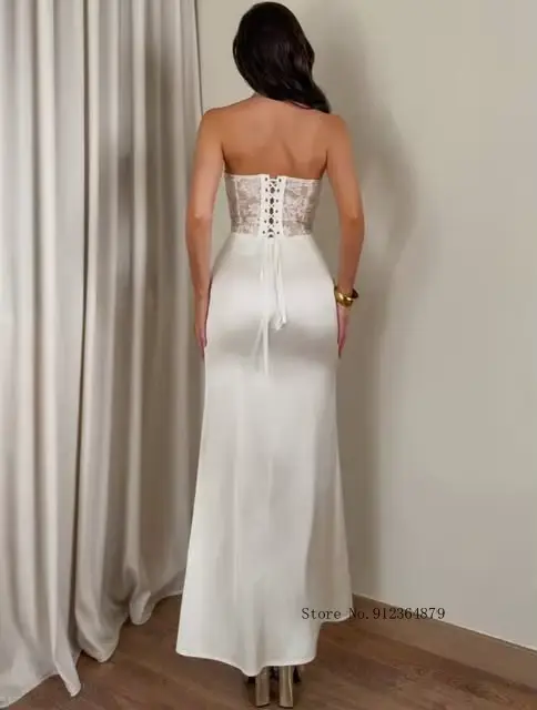 Mermaid svadobné šaty v satén s čipkou korzet, srdce výstrih, prešívaný pás, vlastné svadobné šaty, Vestido De Novia
