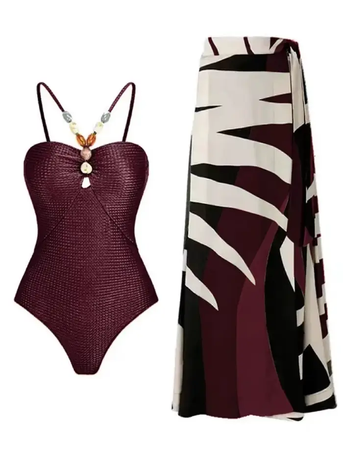 Dvojdielne bikiny plážové plavky 2024 ženy Sexy šnúrkový body s dlhou sukňou letné ženské kúpanie plávanie Bikini set