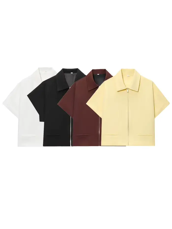 Nová HXAO polyesterová bunda pre ženy, streetwear dizajn, sklopný golier, zips, pre kancelárske a spoločenské výlety