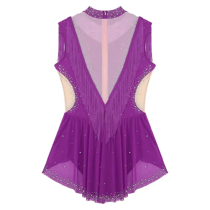 Dámske krasokorčuľovanie body, Latin Tango, Salsa, Jazz, dancewear, trblietavé kamienky, splice, umelecký gymnastický trikot