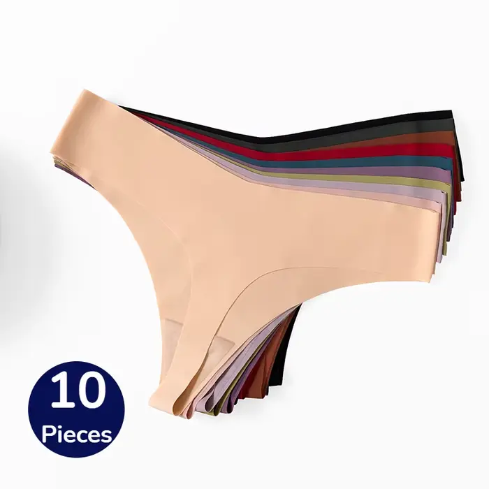 Poblador 10 kusov / set módne dámske nohavičky jednoduché spodná bielizeň bezšvíkové priedušné žabky spodná bielizeň Sexy pohodlné športové g-tangá