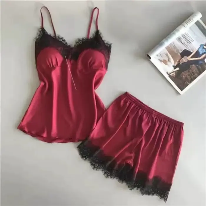pyžamo Dámske dvojdielne V-neck bez rukávov štýlový polyester pre ženy špeciálne príležitosti jeseň