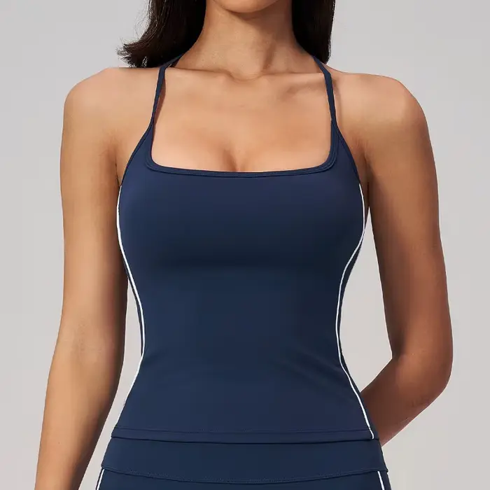 Sexy športová podprsenka s hranatým výstrihom pre ženy