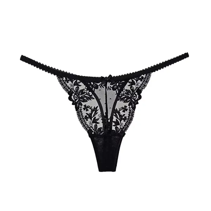 Tanga Francúzska čipka Vianoce Pure Desire priehľadný Vysoký slot bez odstránenia erotických nohavíc T Comfort S-XL MOYISU AB