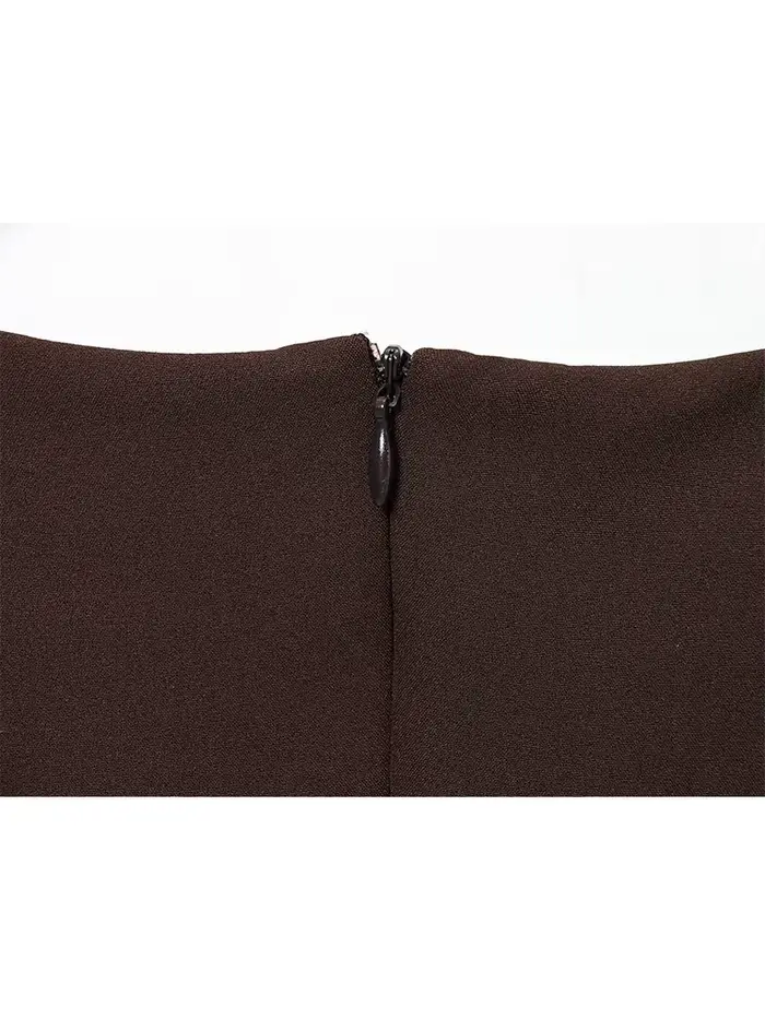 TFMLN femmes élégantes à manches courtes Mini robe coupe ajustée taille haute à manches courtes robe