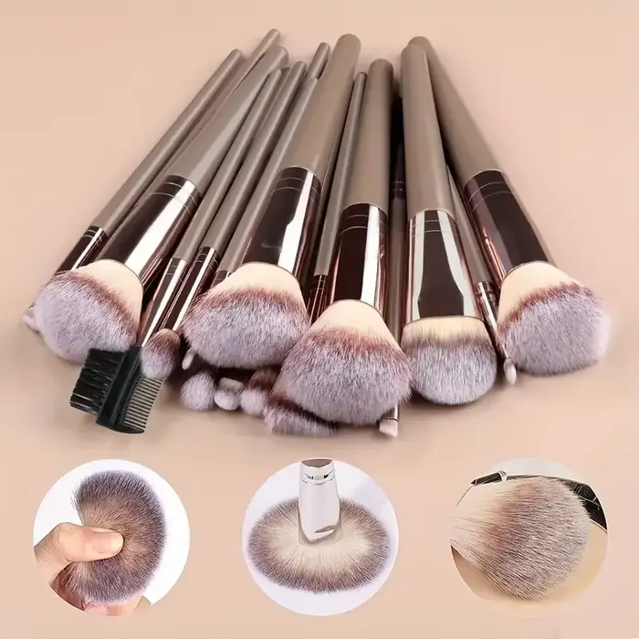 Profesionálna sada 3 až 20 jemných a nadýchaných kefiek na make-up na podkladovú bázu