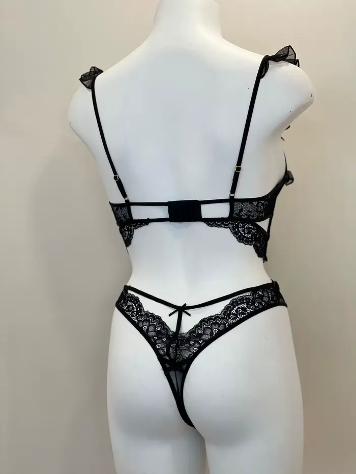 Jeden kus batérie oblek pre ženu, lietať s volánikmi bez hrudníka podložky s kosticami, sexy spodná bielizeň podprsenka set, vydlabané čipky spodná bielizeň, bralette