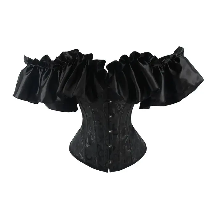 Corset victorien sexy en polyester et élasthanne pour femmes, avec volants, pour occasions spéciales et événements gothiques steampunk