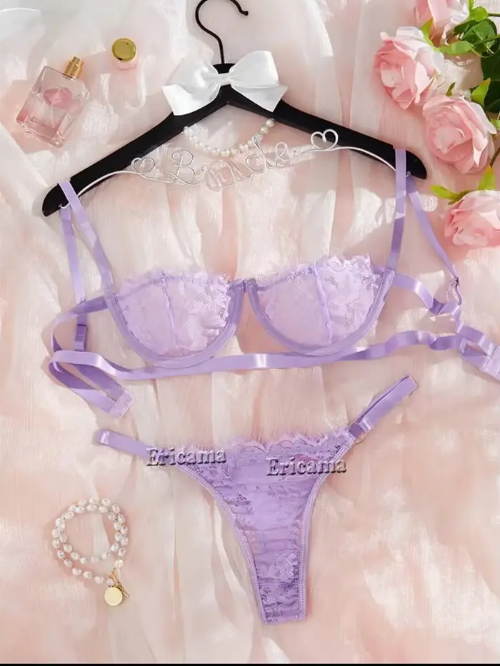 Babydoll sada podprsenka a nohavičky sexy intímna čipka otvorená priehľadná