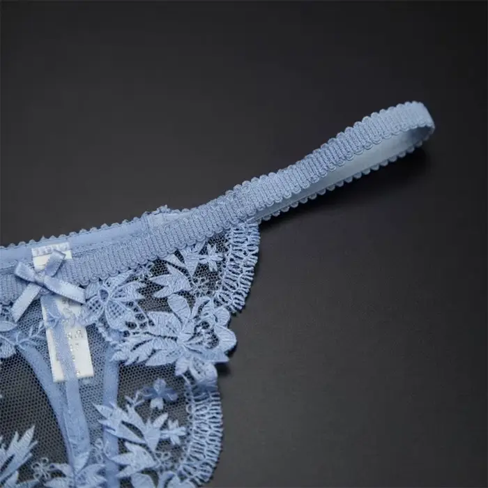 Tanga pre ženy, sexy plné čipky, nízky pás, prelamované, kvetinový vzor, semi-priehľadný, priedušné, remeň, spodná bielizeň, nohavičky