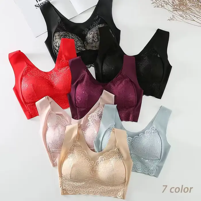 Štýlové Plus veľkosť Dámske podprsenka s pletenou čipkou v bezšvíkové tri štvrtiny Nylon pre ženy špeciálne príležitosti