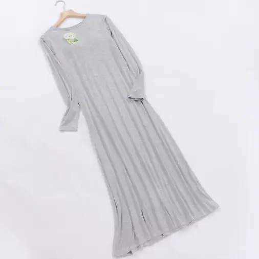Chemise de nuit longue en coton modal pour femmes, chemise de nuit femme, soutien-gorge rembourré, c