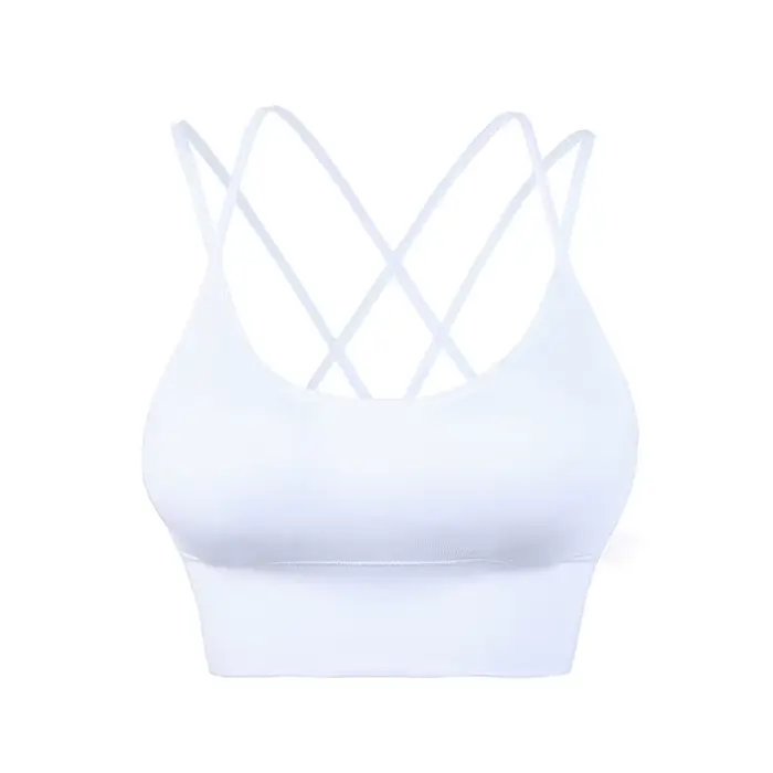 Soutien-gorge rembourré croisé dans le dos pour femme, brassière de sport, yoga, entraînement, fitne