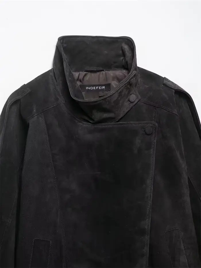 Veste pour femme, printemps 2026, nouvelle veste en similicuir noir à manches longues, style motard,
