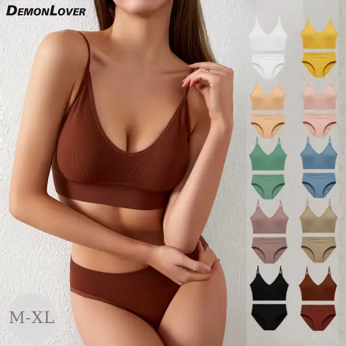 Ensemble sexy push up pour petites poitrines soutien gorge et culotte sans couture pour femmes style minimal casual y2k hot girl loungewear quotidien