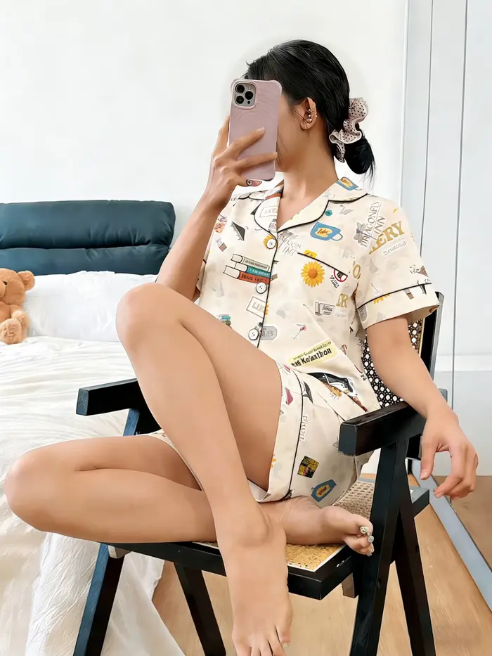 Dámske pyžamo Cardigan s klopou