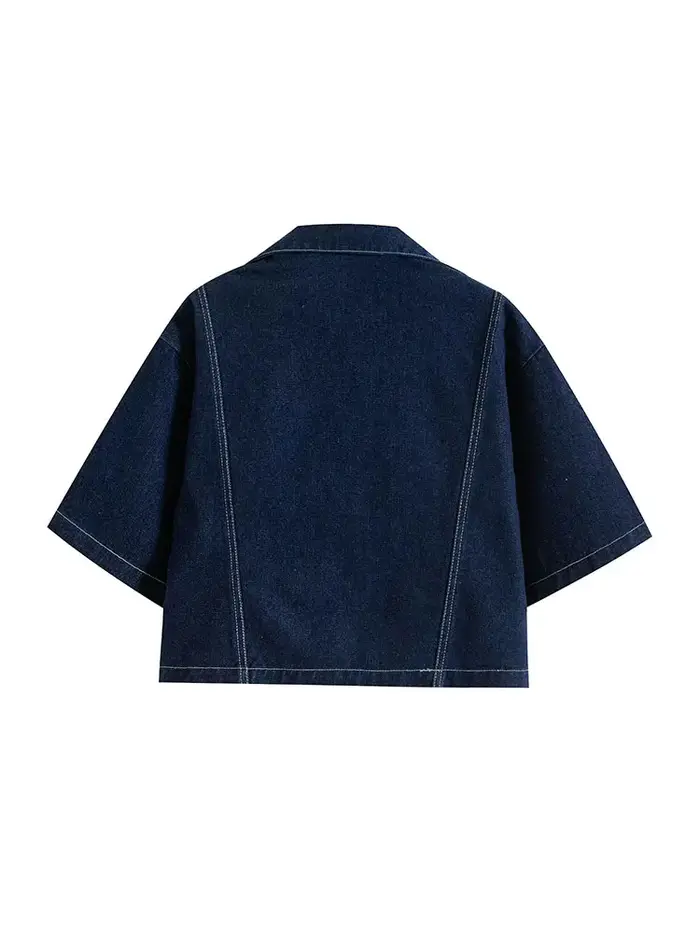 Nlzgmsj été femmes ensembles décontractés mode Mini jupe Shorts ensembles Denim chemise courte ensem