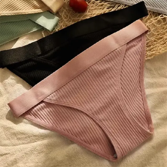 nohavičky Štýlová dámska pletená bavlna so strednou veľkosťou Podpora pre ženy spodná bielizeň Sexy Soft Bikini Panty Čierna šedá Zelená Ružová Námornícka biela Špeciálne príležitosti