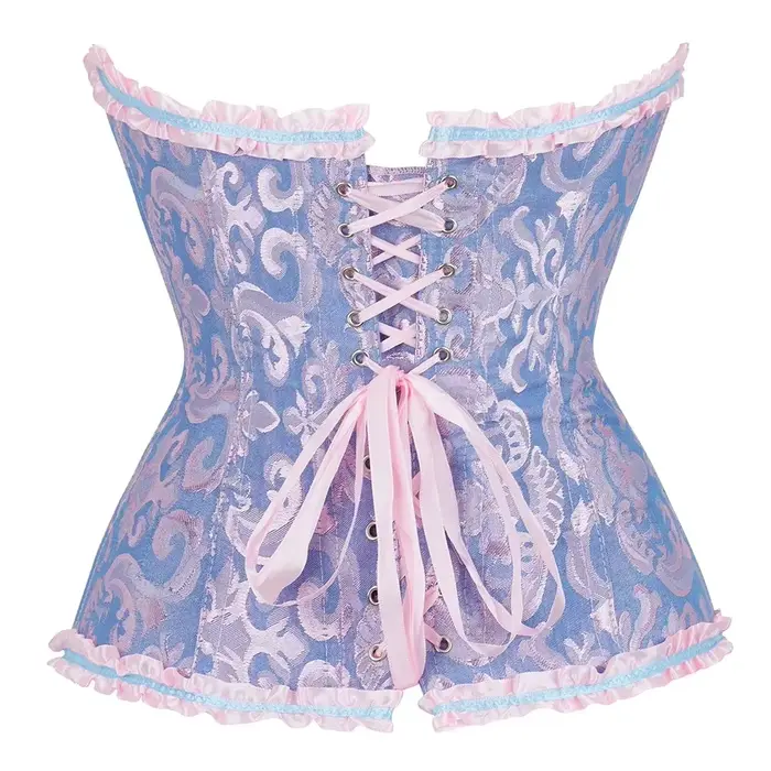 Corset vintages gothique en polyester et élasthanne avec motif floral jacquard pour femmes occasions spéciales et quotidiennes