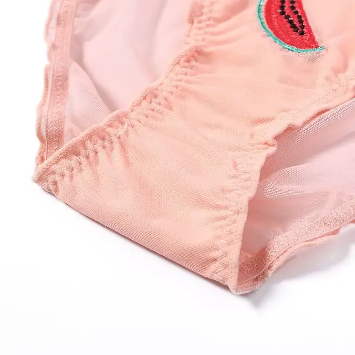 Dámske priehľadné nylonové a elastanové nohavičky s čipkou pre ženy, dostupné v čerešni, melóne, broskyni, sexy a elegantné štýly pre špeciálne príležitosti a každodenné nosenie