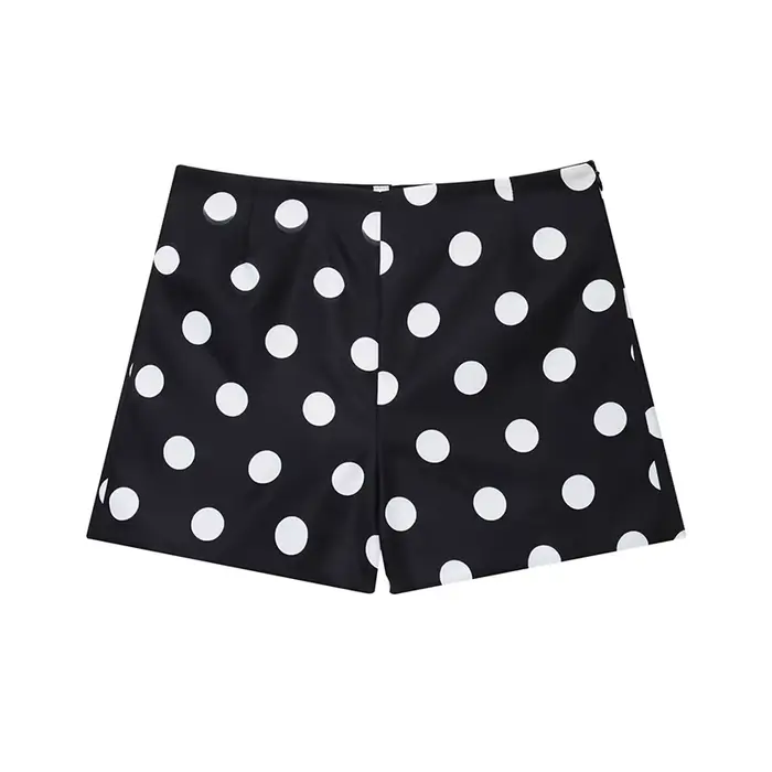 Shorts décontractés amples taille haute vintage à imprimé pois pour femme, collection été 2026, idéa