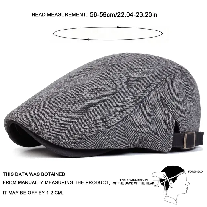Casquettes de journal rétro à grille à chevrons pour hommes, chapeaux de peintre britannique, casque