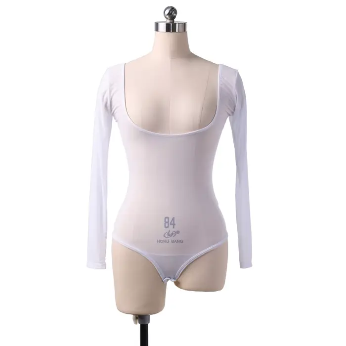 Dámske gáza s dlhými rukávmi tesný top, čisté pletivo priehľadný top, sexy a elegantné dancewear pre špeciálne a každodenné príležitosti