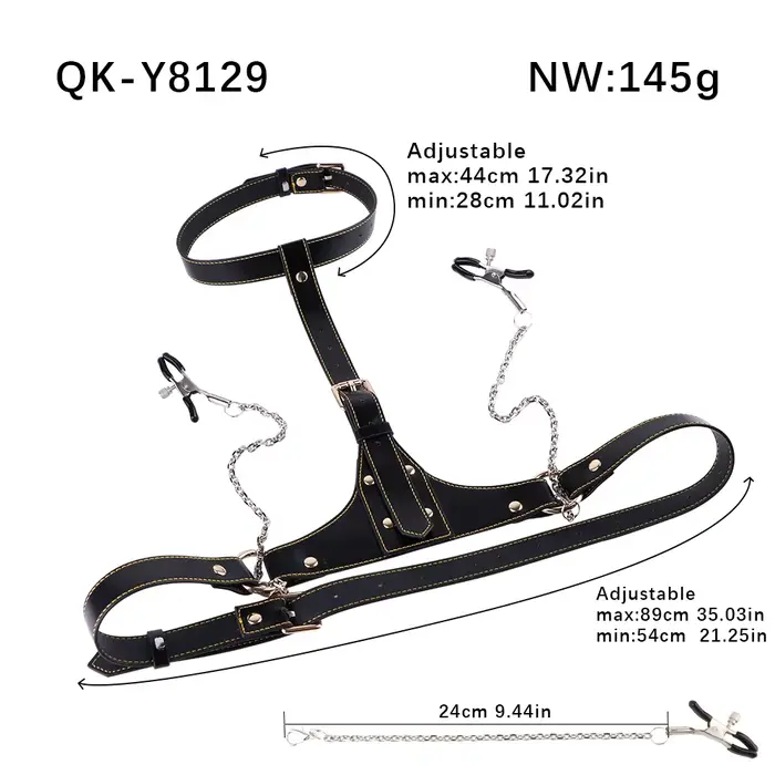 QKKQ – Prenosná BDSM erotická podprsenka s objímkou na bradavky, Nastaviteľné prsia Bondage, hrudné spojivo, pás pre ženy, hry pre dospelých