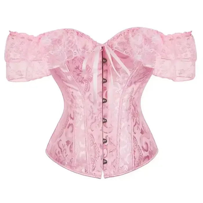 Corset en Satin Jacquard pour Femme, Grande Taille, Corselet Gothique, Vintage, Victorien, Costume S