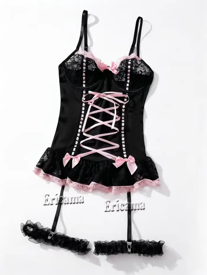 Ensemble de lingerie sexy pour femmes en dentelle, soutien-gorge et culotte, design élégant pour nuits romantiques et occasions spéciales