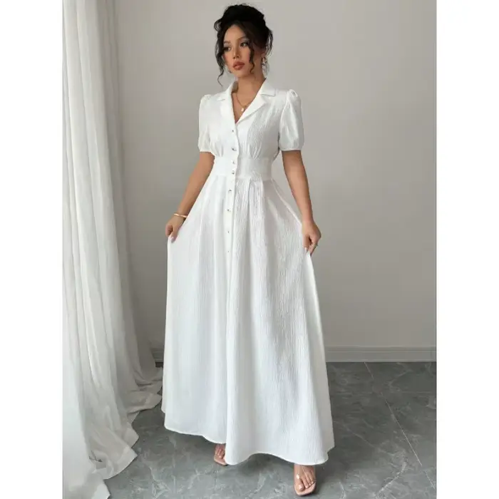 Elegantné biele korzetové maxi šaty pre ženy