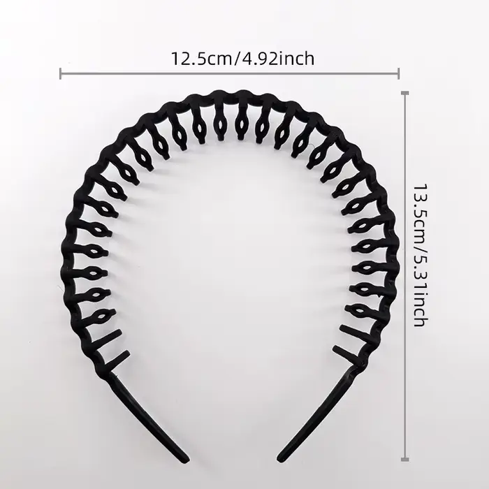 Lot de 3 Bandeaux Tendance Ondulés pour Femmes, Couleur Unie, Antidérapants à Dents, pour Filles, La