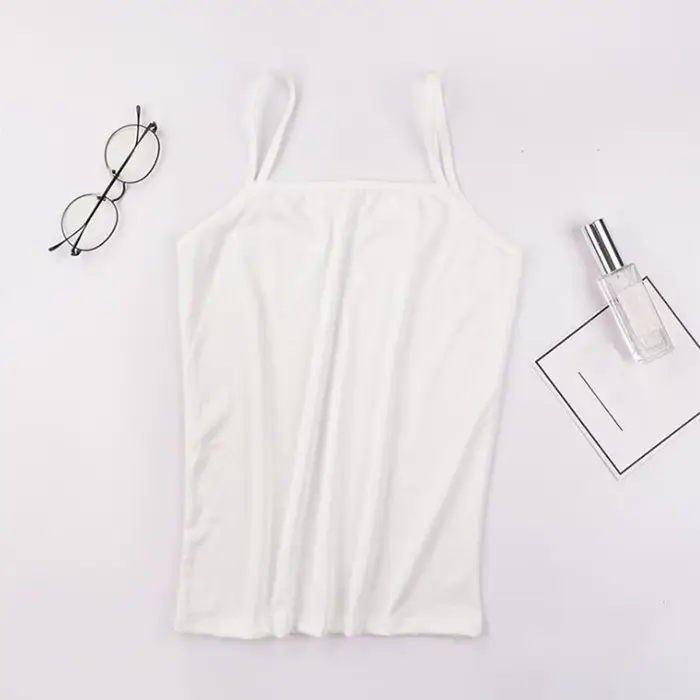 Top d'été sexy et respirant pour femme, camisole noire et blanche, couleur chair