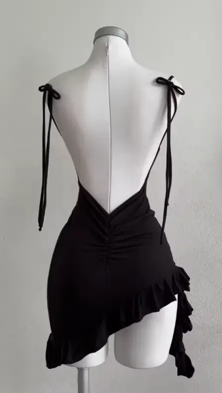 Robe sexy à lacets dos nu pour fille, jupe moulante à la hanche, sensation haut de gamme, populaire,