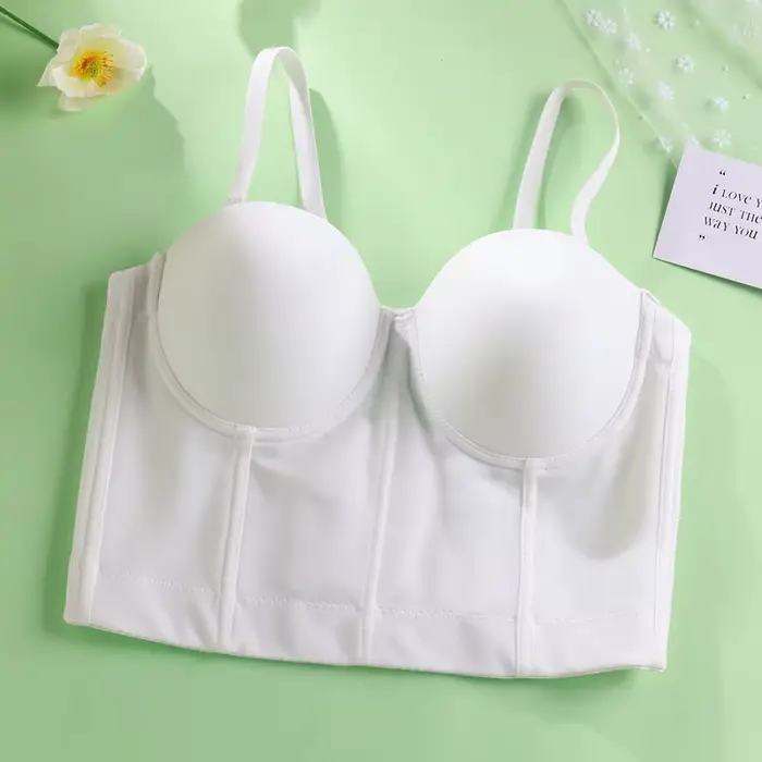 Sexy dámska podprsenka, jeden kus, polovica šálky, pletená z polyesteru, akrylu a nylonu, s kosticami a háčikom a okom, elegantná pre všetky príležitosti