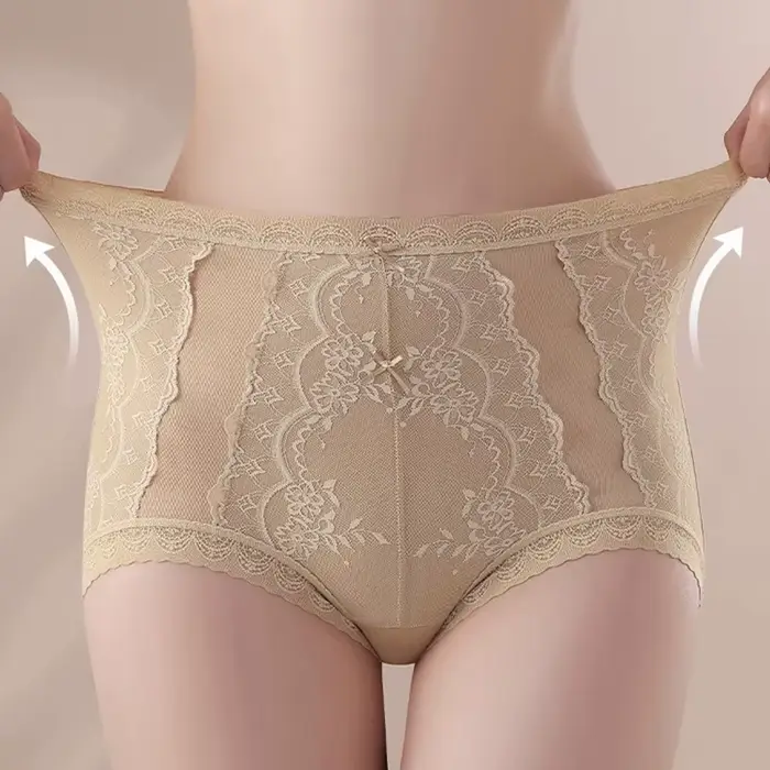 Dámske sexy čipkované nohavičky s vysokým pásom