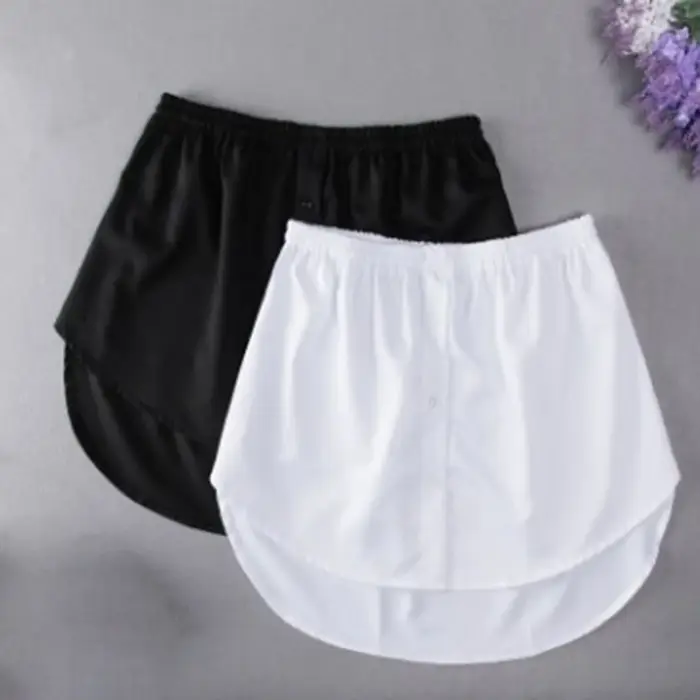 Sous-jupe détachable pour femmes, fausse chemise, jupe irrégulière, chemisier à queue, extension en 