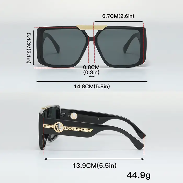 Nouveau cadre carré noir rétro classique pour hommes, décoration à motif de temple exquis, à la mode