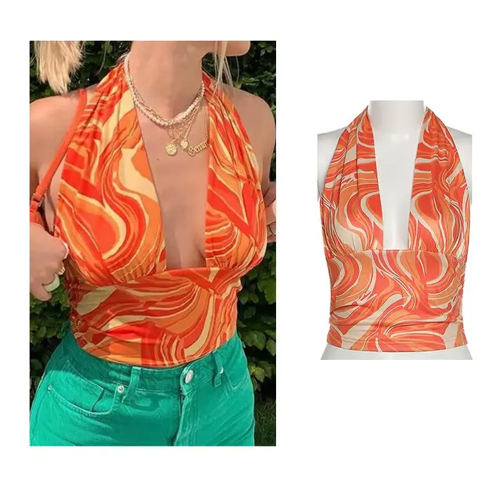 36 Štýlov Sexy Vintage Ramienkové Y2K Halter Top Krátky Dámsky Letný 90. Roky Odhalený Chrbát Top Tielko Tričká Dámska Móda Fitness