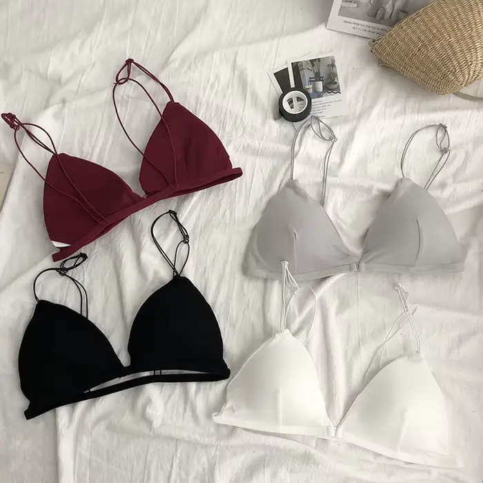 Dámske francúzsky štýl podprsenka, Sexy, opasok Thin, Bralettle, trojuholník Cap, spodná bielizeň, hlboké V, bezdrôtové, mäkké, tenké, bezšvíkové, Lingeri